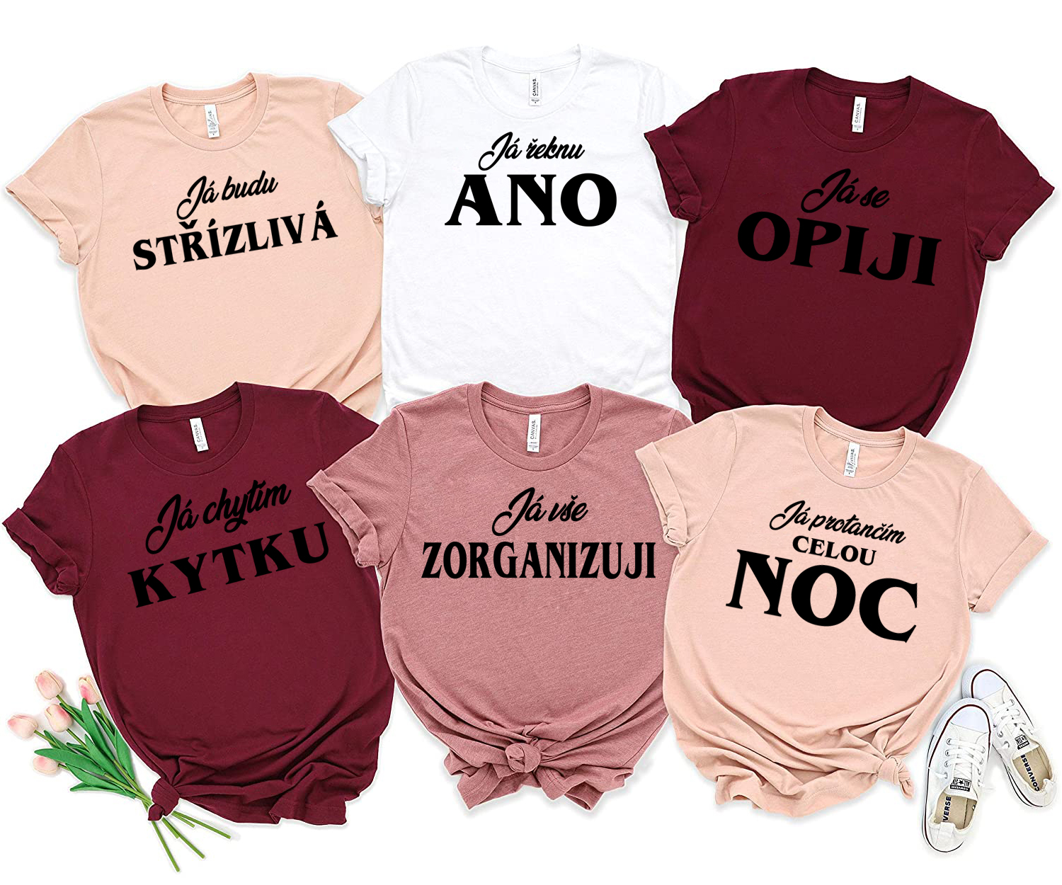 Tričko s potiskem Tým nevěsty - Já vše zorganizuji